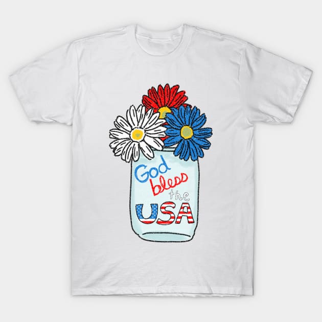 God Bless the USA (Large Print) T-Shirt by Aeriskate